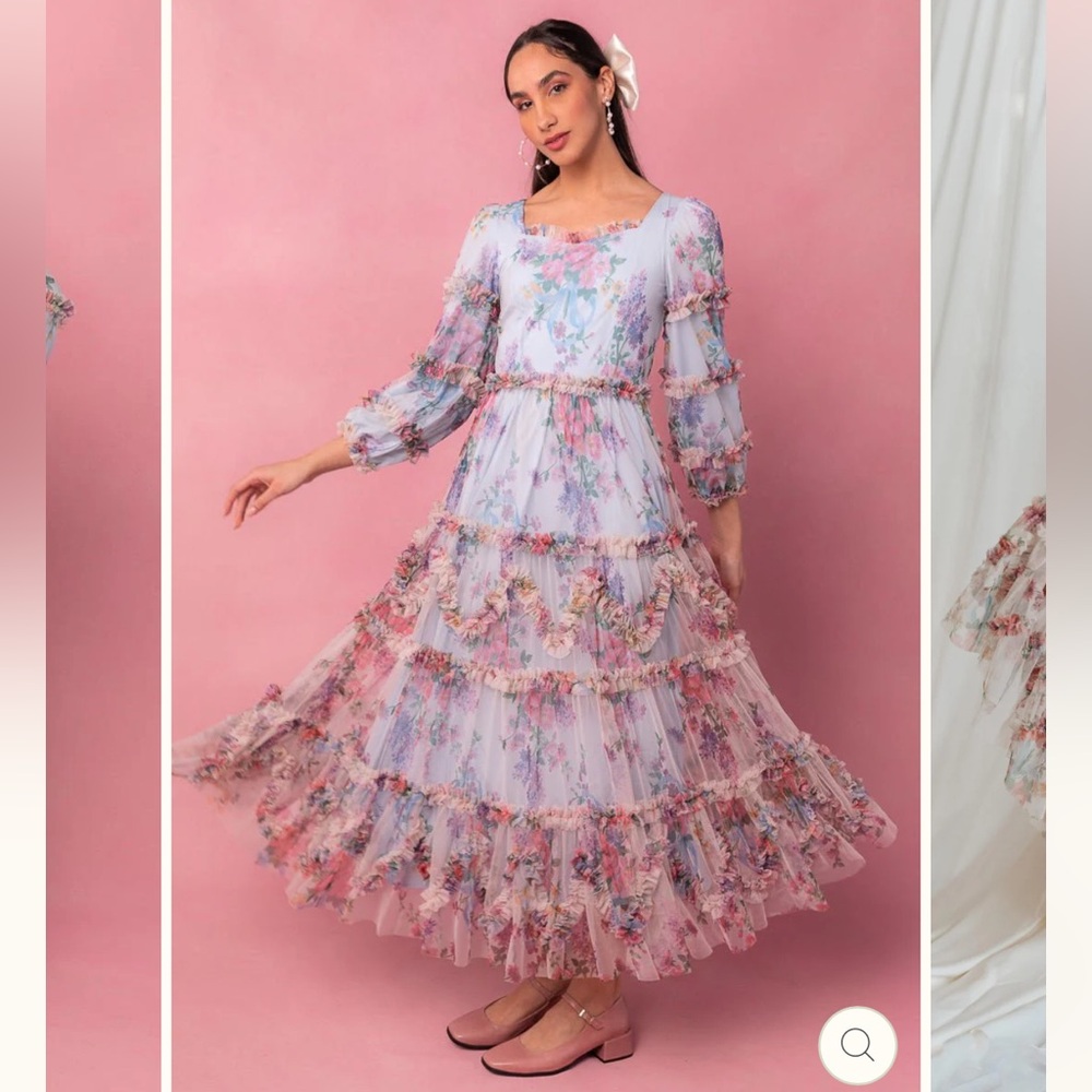 Ivy City Catherine Blue Floral Dress 2X